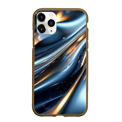 Чехол iPhone 11 Pro матовый Синяя обтекаемая текстура, цвет: 3D-коричневый