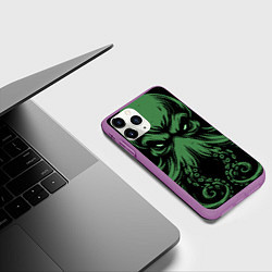 Чехол iPhone 11 Pro матовый Ктулху иллюстрация, цвет: 3D-фиолетовый — фото 2