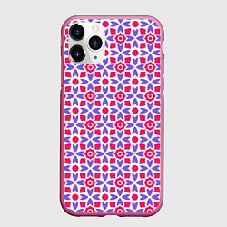 Чехол iPhone 11 Pro матовый Потрясающий узор батик, цвет: 3D-малиновый