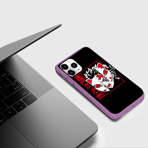 Чехол iPhone 11 Pro матовый Танкиро Комодо убийца демонов / 3D-Фиолетовый – фото 3