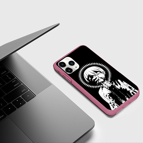 Чехол iPhone 11 Pro матовый Темный дворецкий Сиэль / 3D-Малиновый – фото 3