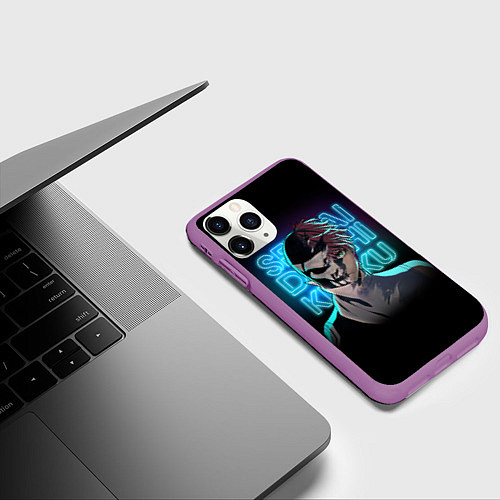 Чехол iPhone 11 Pro матовый Боевой отряд Полный провал Комбатант Ди и Хибики / 3D-Фиолетовый – фото 3