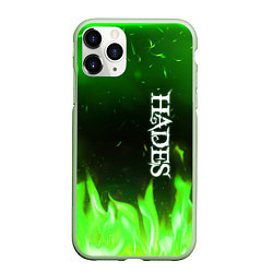 Чехол iPhone 11 Pro матовый Logo Hades green hell fire, цвет: 3D-салатовый