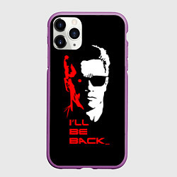 Чехол iPhone 11 Pro матовый Ill be back, цвет: 3D-фиолетовый