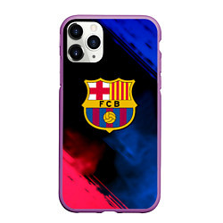 Чехол iPhone 11 Pro матовый Barcelona fc club gradient smoke, цвет: 3D-фиолетовый