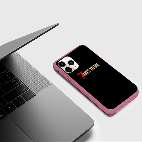 Чехол iPhone 11 Pro матовый 7 days to die logo / 3D-Малиновый – фото 3