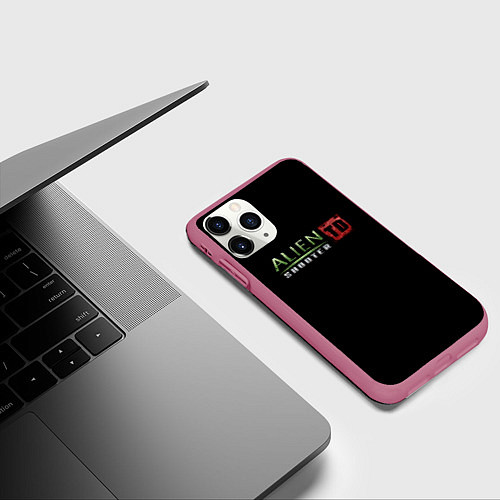 Чехол iPhone 11 Pro матовый Alien Shooter / 3D-Малиновый – фото 3