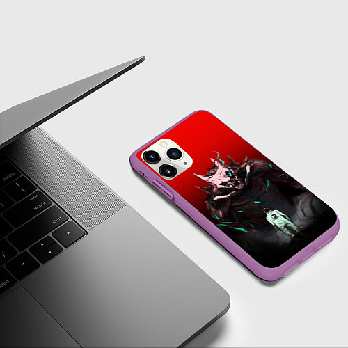 Чехол iPhone 11 Pro матовый Кайдзю - Хибино / 3D-Фиолетовый – фото 3