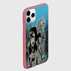 Чехол iPhone 11 Pro матовый Хибино и Аширо -Кайдзю номер 8, цвет: 3D-малиновый — фото 2
