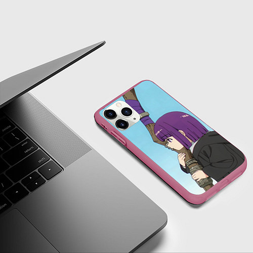 Чехол iPhone 11 Pro матовый Ферн в небе / 3D-Малиновый – фото 3
