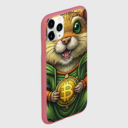Чехол iPhone 11 Pro матовый Криптовалютный хомячок, цвет: 3D-малиновый — фото 2