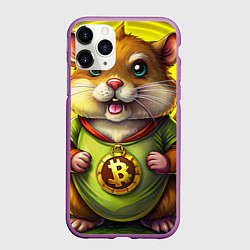 Чехол iPhone 11 Pro матовый Крипто-хомяк, цвет: 3D-фиолетовый