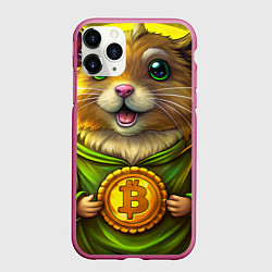 Чехол iPhone 11 Pro матовый Пушистик и криптовалютные сбережения, цвет: 3D-малиновый
