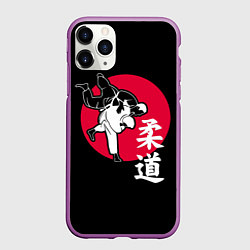 Чехол iPhone 11 Pro матовый Дзюдо - боевое искусство, цвет: 3D-фиолетовый