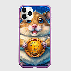 Чехол iPhone 11 Pro матовый Хомячок с криптой, цвет: 3D-фиолетовый
