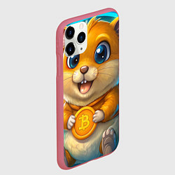 Чехол iPhone 11 Pro матовый Хомячок с криптой, цвет: 3D-малиновый — фото 2
