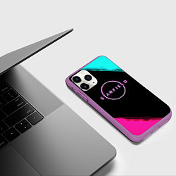 Чехол iPhone 11 Pro матовый Starfield neon, цвет: 3D-фиолетовый — фото 2