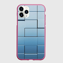 Чехол iPhone 11 Pro матовый Текстура кубы выпуклые, цвет: 3D-малиновый