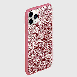 Чехол iPhone 11 Pro матовый Линогравюра, цвет: 3D-малиновый — фото 2