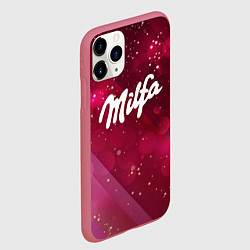 Чехол iPhone 11 Pro матовый Milfa надпись в стиле шоколадки Milka, цвет: 3D-малиновый — фото 2