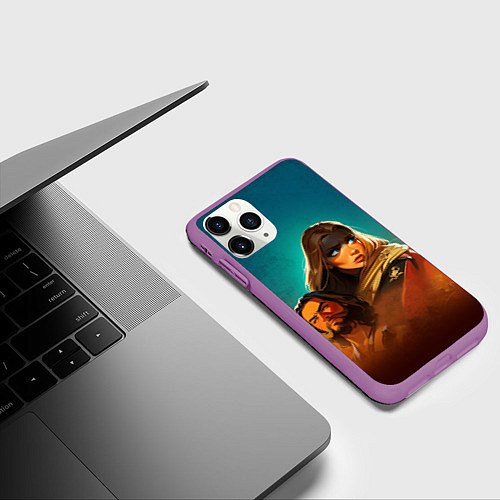 Чехол iPhone 11 Pro матовый Фуриоса - Безумный Макс / 3D-Фиолетовый – фото 3