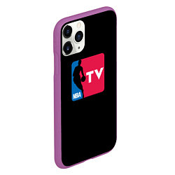 Чехол iPhone 11 Pro матовый NBA tv logo, цвет: 3D-фиолетовый — фото 2