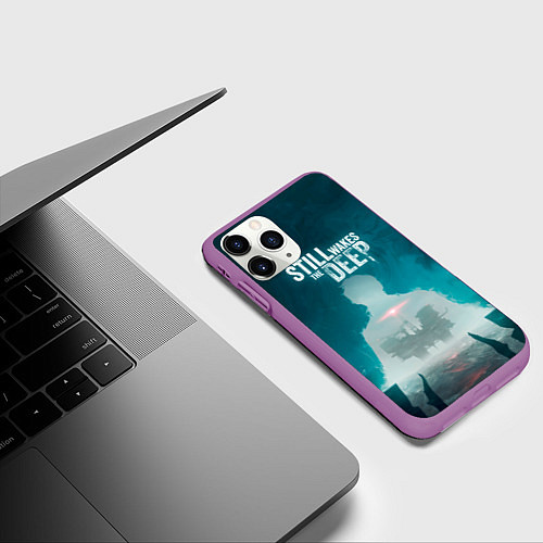 Чехол iPhone 11 Pro матовый Still wakes the deep силуэт / 3D-Фиолетовый – фото 3