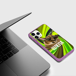 Чехол iPhone 11 Pro матовый Шлепа в очках, цвет: 3D-фиолетовый — фото 2