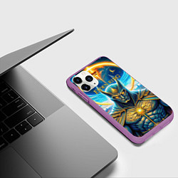 Чехол iPhone 11 Pro матовый Elden Ring темный рыцарь, цвет: 3D-фиолетовый — фото 2