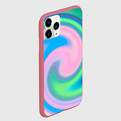 Чехол iPhone 11 Pro матовый Абстракция спиральная, цвет: 3D-малиновый — фото 2