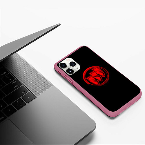 Чехол iPhone 11 Pro матовый Buick red logo / 3D-Малиновый – фото 3