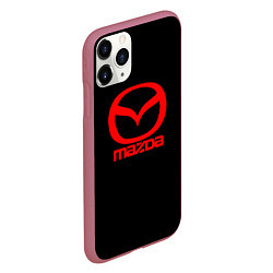 Чехол iPhone 11 Pro матовый Mazda red logo, цвет: 3D-малиновый — фото 2