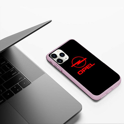 Чехол iPhone 11 Pro матовый Opel red logo auto / 3D-Розовый – фото 3