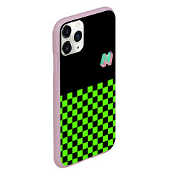 Чехол iPhone 11 Pro матовый Minecraft клетка, цвет: 3D-розовый — фото 2