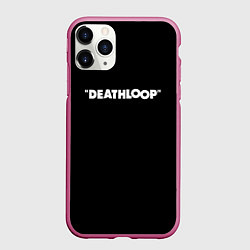 Чехол iPhone 11 Pro матовый Deathloop logo, цвет: 3D-малиновый
