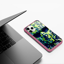 Чехол iPhone 11 Pro матовый Cyber face - ai art fantasy, цвет: 3D-малиновый — фото 2