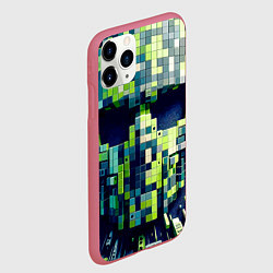 Чехол iPhone 11 Pro матовый Cyber face - ai art fantasy, цвет: 3D-малиновый — фото 2