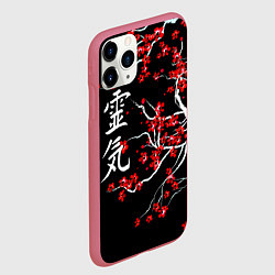 Чехол iPhone 11 Pro матовый Цветы сакуры, цвет: 3D-малиновый — фото 2