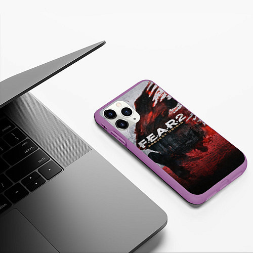 Чехол iPhone 11 Pro матовый Игра Fear город и кровь / 3D-Фиолетовый – фото 3