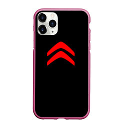 Чехол iPhone 11 Pro матовый Citroen logo red, цвет: 3D-малиновый