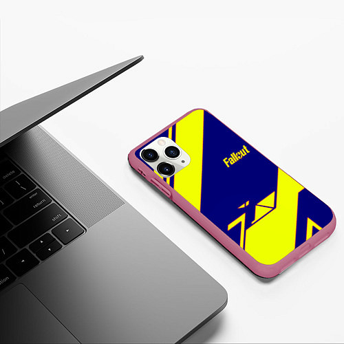 Чехол iPhone 11 Pro матовый Fallout film geometry / 3D-Малиновый – фото 3