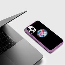 Чехол iPhone 11 Pro матовый NASA usa logo, цвет: 3D-фиолетовый — фото 2
