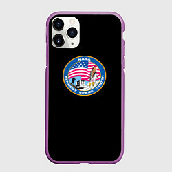 Чехол iPhone 11 Pro матовый NASA usa logo, цвет: 3D-фиолетовый