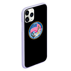 Чехол iPhone 11 Pro матовый NASA usa logo, цвет: 3D-светло-сиреневый — фото 2