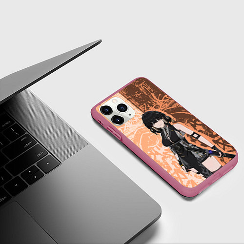 Чехол iPhone 11 Pro матовый Грозовые волны - Ровер / 3D-Малиновый – фото 3