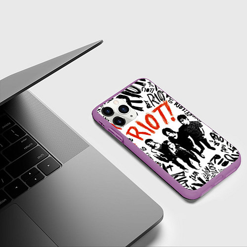 Чехол iPhone 11 Pro матовый Paramore - riot / 3D-Фиолетовый – фото 3