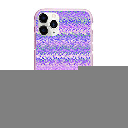 Чехол iPhone 11 Pro матовый Светлый сиреневый узор полосами, цвет: 3D-розовый