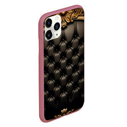 Чехол iPhone 11 Pro матовый Лакшери текстура из натуральной кожи, цвет: 3D-малиновый — фото 2