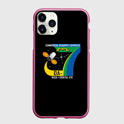 Чехол iPhone 11 Pro матовый Nasa space logo usa, цвет: 3D-малиновый