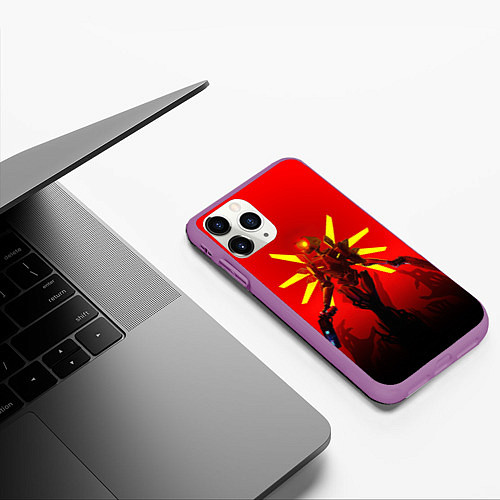 Чехол iPhone 11 Pro матовый Ultrakill supreme machine / 3D-Фиолетовый – фото 3